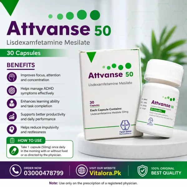 Attvanse Lisdexamfetamine Price In Pakistan