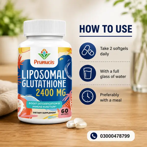 liposomal glutathione pakistan Prunucis 2400 Mg In Elevate your spa treatments Beauty Diwali Rho Liposomal Glutathione from Choose your pack:Pack of 2 (60 tablets)