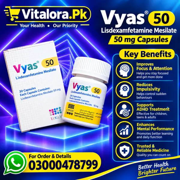 Vyas 50Mg Capsule Lisdexamfetamine Mesilate In Pakistan